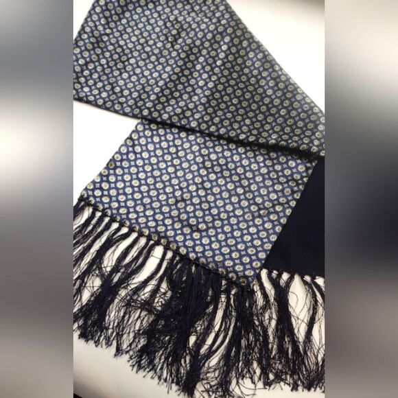 Satin Reversible Long Fringe Formal Scarf Men's - Picture 4 of 14